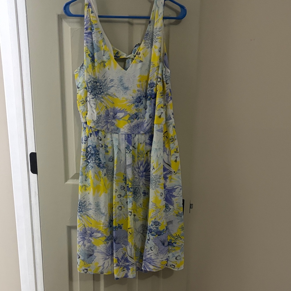 Simply Be Yellow and Blue Floral Midi Dress